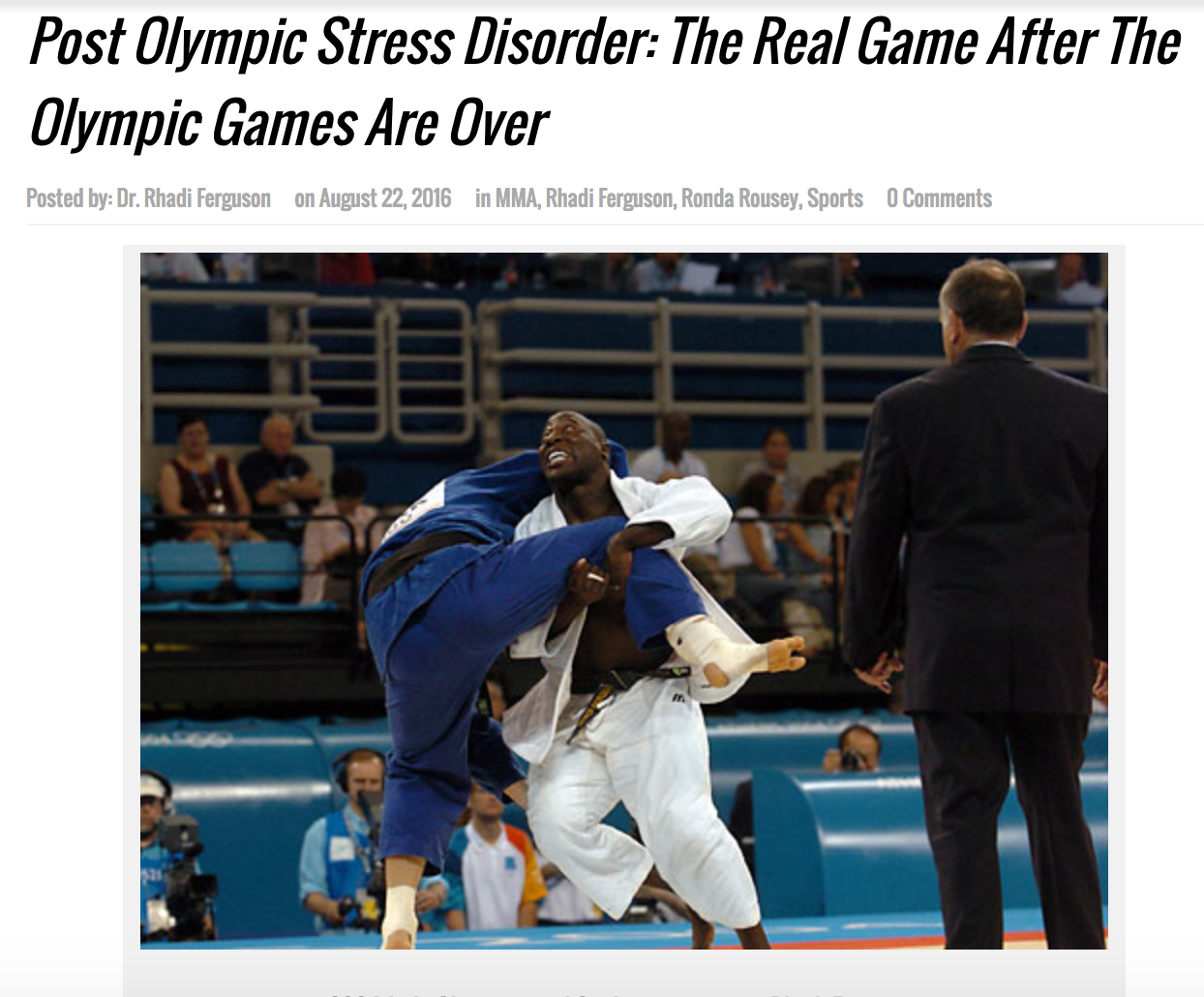 Dr. Rhadi Ferguson explains Post Olympic Stress Disorder